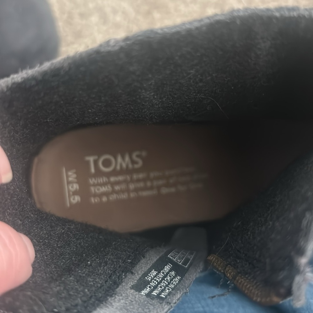 TOMS Desert Wedge Dark Gray Suede Bootie Sz 5.5 - Picture 9 of 9